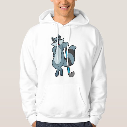 Racon bij Hockey met Hockey stick Hoodie (Voorkant)