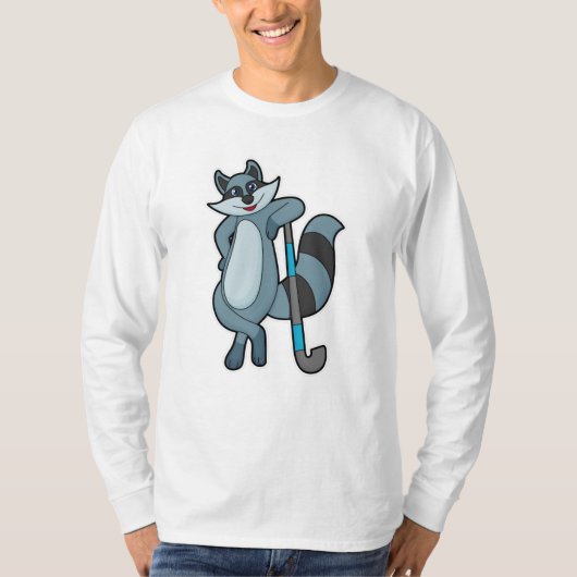 Racon bij Hockey met Hockey stick T-shirt (Voorkant)