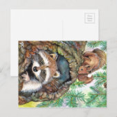 Racon in de boomgaard met eekhoorn briefkaart (Voorkant / Achterkant)
