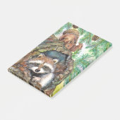 Racon in de boomgaard met eekhoorn post-it® notes (Schuin)