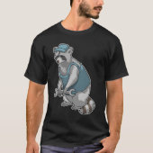 Racoon als ambachtsman met Frans T-shirt (Voorkant)