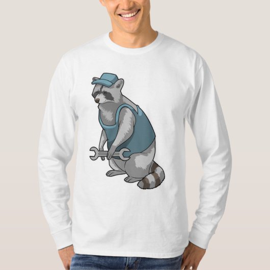 Racoon als ambachtsman met Frans T-shirt (Voorkant)