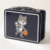 Racoon als Basketball-speler met Basketball (Voorkant)