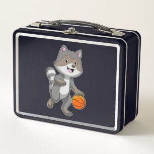 Racoon als Basketball-speler met Basketball