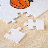 Racoon als Basketball-speler met Basketball Legpuzzel (Zijkant)
