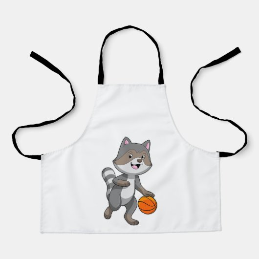 Racoon als Basketball-speler met Basketball Schort (Voorkant)