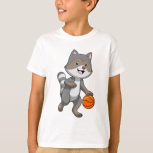 Racoon als Basketball-speler met Basketball T-shirt