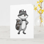 Racoon als Groom met Stropdas Kaart (Gele Bloem)