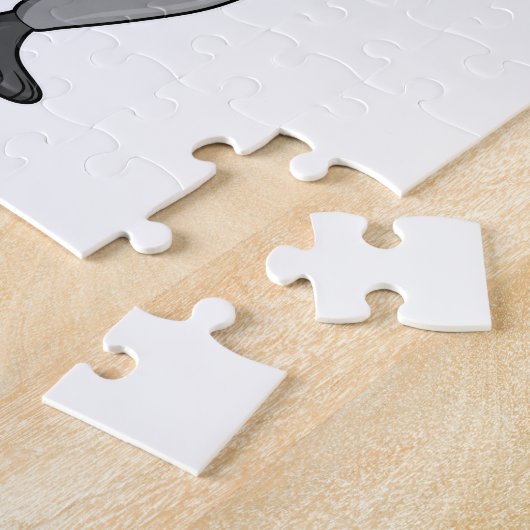 Racoon als Groom met Stropdas Legpuzzel (Zijkant)