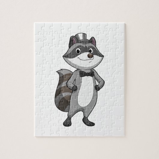 Racoon als Groom met Stropdas Legpuzzel (Verticaal)
