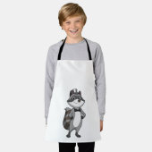 Racoon als Groom met Stropdas Schort (Gedragen)