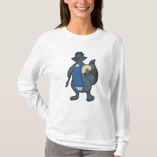 Racoon als schilder met penseel t-shirt