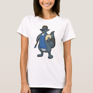 Racoon als schilder met penseel t-shirt