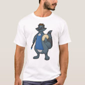 Racoon als schilder met penseel t-shirt (Voorkant)