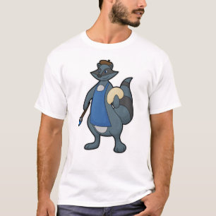 Racoon als schilder met penseel t-shirt