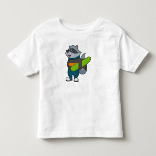 Racoon als Snowboarder met Snowboard Kinder Shirts