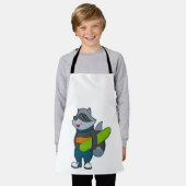 Racoon als Snowboarder met Snowboard Schort (Gedragen)