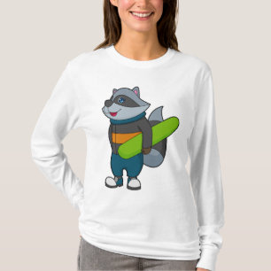 Racoon als Snowboarder met Snowboard T-shirt