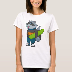 Racoon als Snowboarder met Snowboard T-shirt