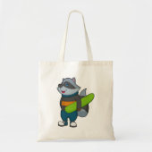 Racoon als Snowboarder met Snowboard Tote Bag (Voorkant)