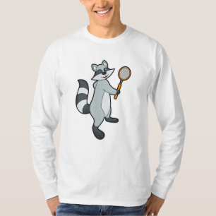 Racoon als Tennis-speler met Tennis-racket T-shirt