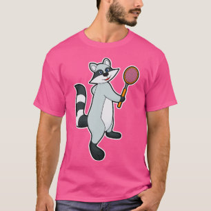Racoon als Tennis-speler met Tennis-racket T-shirt