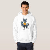 Racoon als voetbalspeler met Voetbal Hoodie (Voorkant volledig)