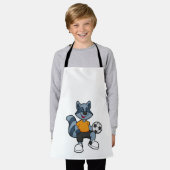 Racoon als voetbalspeler met Voetbal Schort (Gedragen)