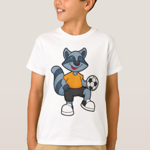 Racoon als voetbalspeler met Voetbal T-shirt