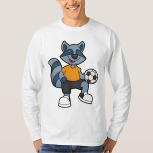 Racoon als voetbalspeler met Voetbal T-shirt