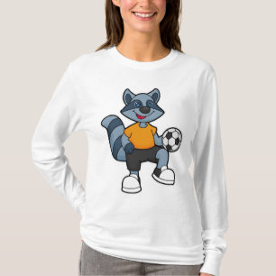 Racoon als voetbalspeler met Voetbal T-shirt