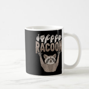 Racoon ASL Handgebaar Doof Gehoorverlies Awarenes Koffiemok