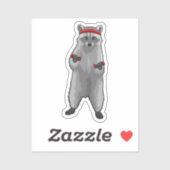 Racoon at Fitness with Dumbbells Sticker (Vel)