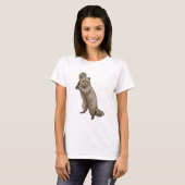 Racoon at Tennis with Tennis racket T-shirt (Voorkant volledig)