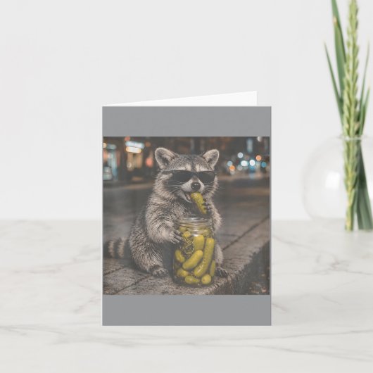 Racoon Augurkwark Pot Cride Share Augurk Grappig Kaart (Voorkant)