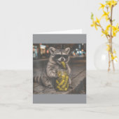 Racoon Augurkwark Pot Cride Share Augurk Grappig Kaart (Gele Bloem)