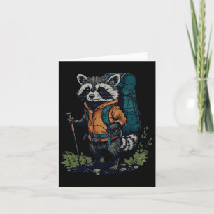 Racoon Backpacker Mountain Hiking Camping Grappig Kaart