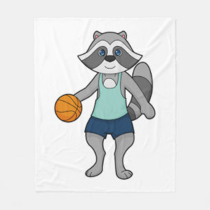 Racoon Basketball speler Basketball Fleece Deken