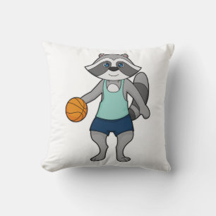 Racoon Basketball speler Basketball Kussen