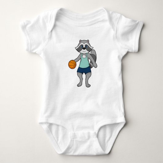 Racoon Basketball speler Basketball Romper (Voorkant)