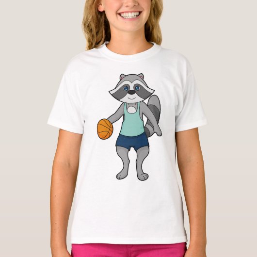 Racoon Basketball speler Basketball T-shirt (Voorkant)