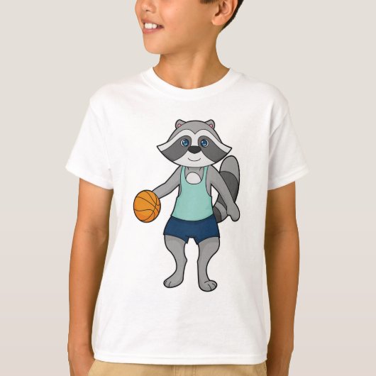Racoon Basketball speler Basketball T-shirt (Voorkant)