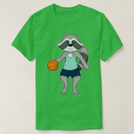 Racoon Basketball speler Basketball T-shirt (Design voorkant)