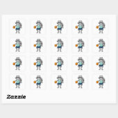 Racoon Basketball speler Basketball Vierkante Sticker (Vel)