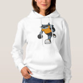 Racoon bij Bowling met Bowling ball Hoodie (Voorkant)