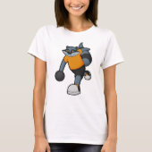 Racoon bij Bowling met Bowling ball T-shirt (Voorkant)