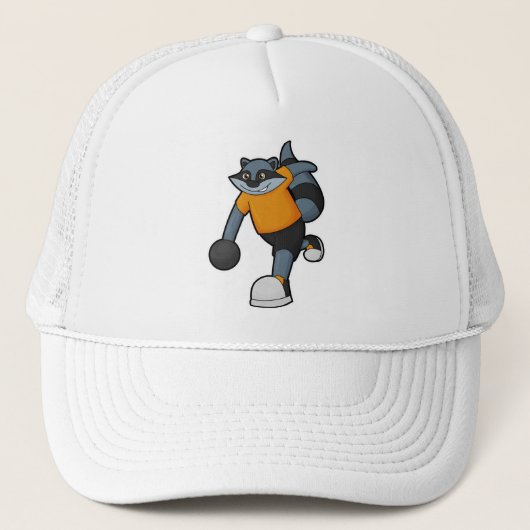 Racoon bij Bowling met Bowling ball Trucker Pet (Voorkant)