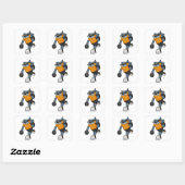 Racoon bij Bowling met Bowling ball Vierkante Sticker (Vel)