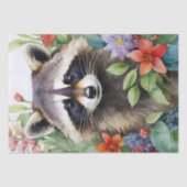 Racoon Bloemen Waterverf Kunstwerk Tissuepapier (Voorkant)