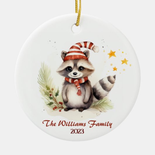 Racoon Christmas Family Ornament (Voorkant)